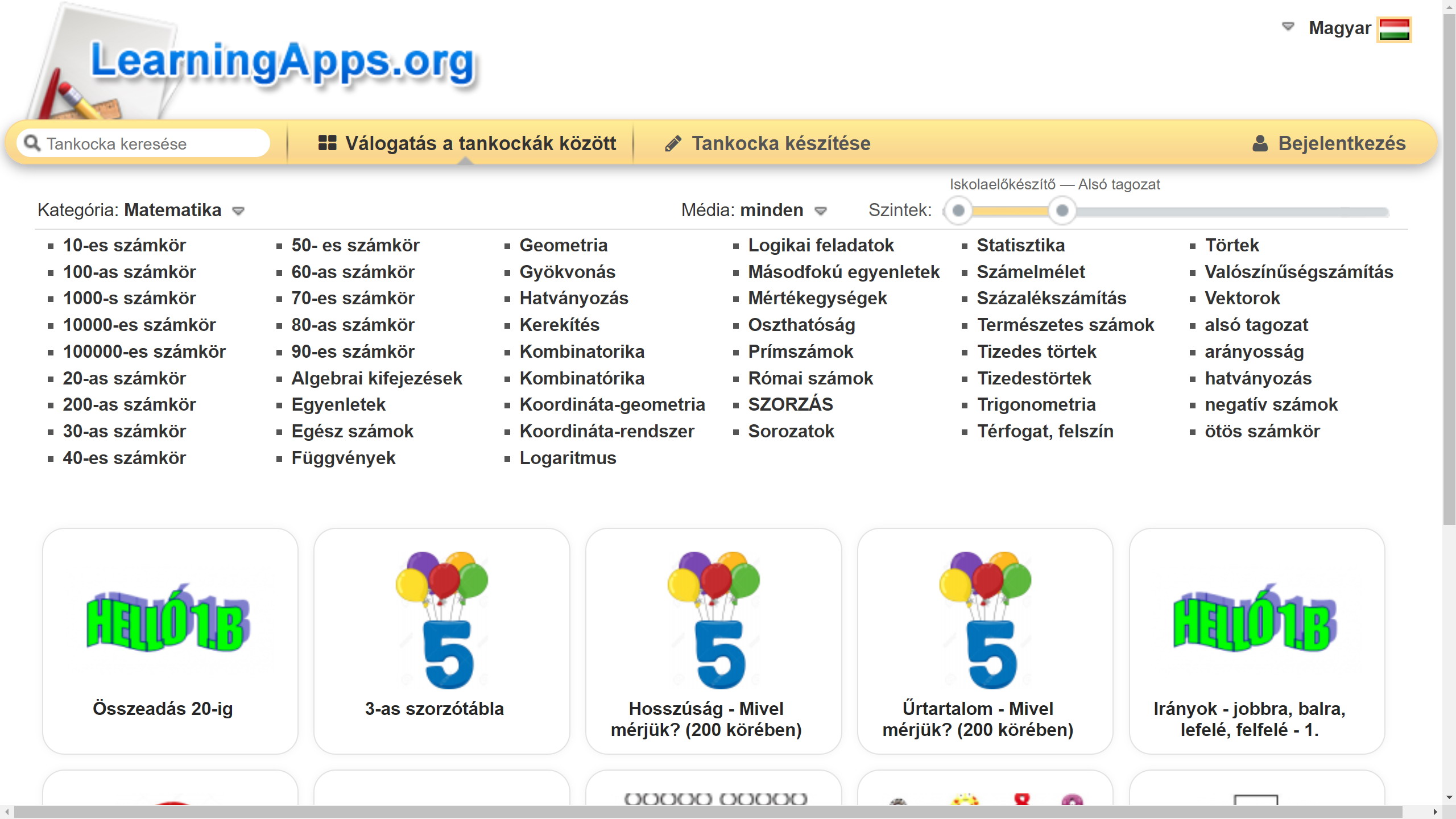 LEARNING APPS MATEK